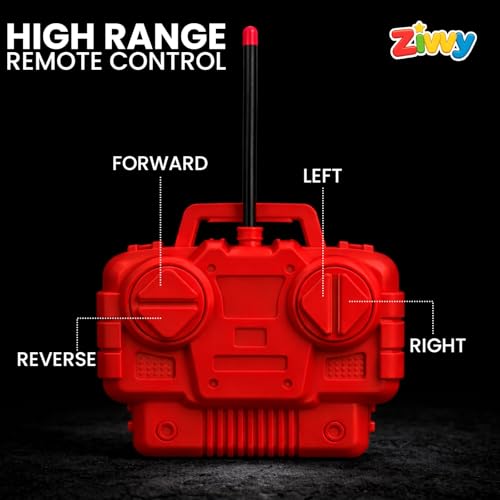 Image of Red Rechargeable Remote Control Car Toy, RC Racing Vehicle for Children, High Speed, 3D LED Light Car, Kids Battery Car, RC for Boys & Girls, Toys for Kids, Birthday Gift for Boys and Girls