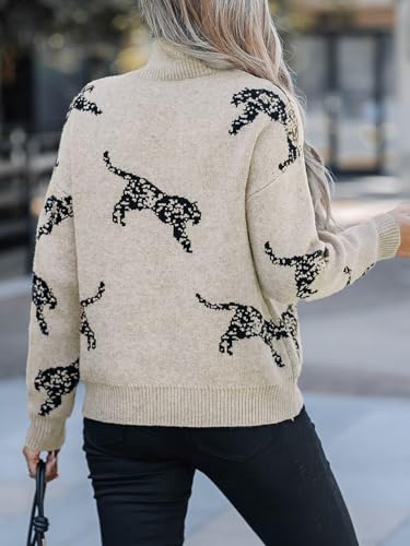 Image of CUPSHE Womens Sweaters Mock Neck Knitted Pullover