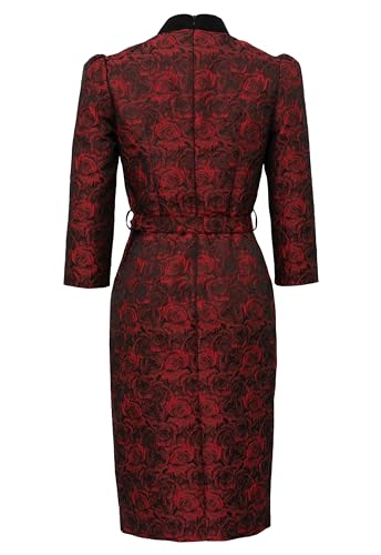 Image of CHIC STAR Womens Embossed Jacquard Buttons Dress