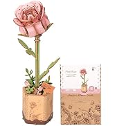 Rompecabezas 3D de Madera Rolife, Flor, Kits de Modelos Artanal de Madera, Flor Eternas para Ella, Mujer, Mamá - Rosa Roja, Garfio Rojo - AliExprs 26