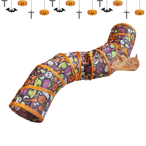 Mppchhn 猫のおもちゃトンネル,室内猫用チューブテント ハロウィン | ペット用チューブハウス 祭り 小型犬 子犬 ウサギ 遊び アクティビティ - フェレット、ウサギ、犬、子犬、猫、子猫向け