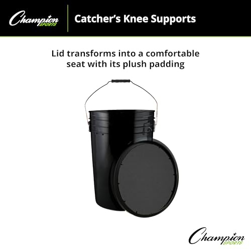image for Champion Sports 6 Gallon Bucket with Padded Soft Seat Lid - Durable Co