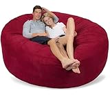 Puff Gigante Redondo Sem Enchimento Em Suede 1.40m P/Sala