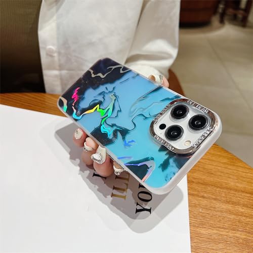 Coque iPhone 15 Pro bleu marbre pour sublimer vos photos et tenues