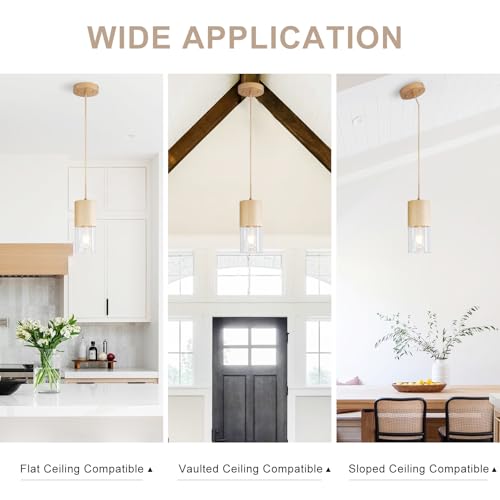 Image of Gold Pendant Light Fixtures, Adjustable Modern Pendant Lights for Kitchen Island, Industrial Clear Glass Pendant Lights for Dining Table Hallway Bedroom Living Room,1 Pack