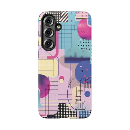 Coque Samsung S25 Plus motif géométrique abstrait bleu rigide mate