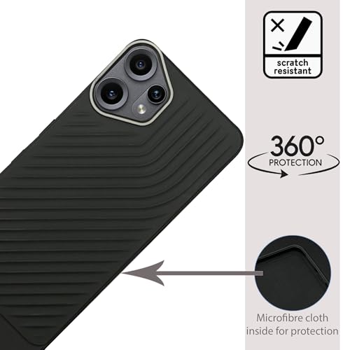 Image of NIUKIN Ripple Wave Soft Mobile Back Case for CMF by Nothing Phone 2 Pro 5G | Camera Ring | Shockproof Cover | Black