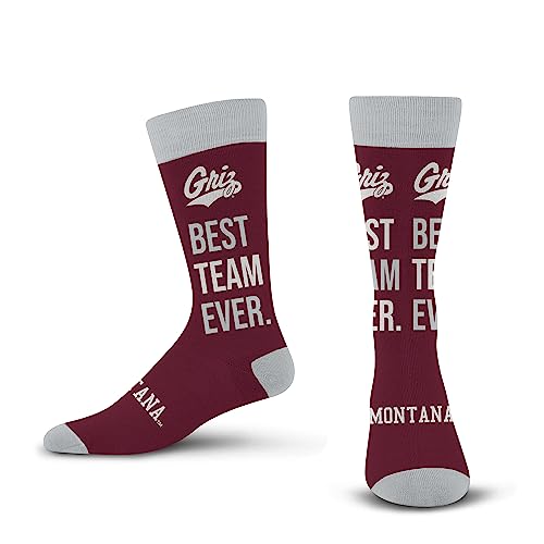 For Bare Feet NCAA MONTANA GRIZZLIES Best Team Ever Crew Sock Team Color OSFM