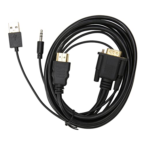 Yanmis VGA to HD Multimedia Interface Adapter with Sound, 1080P Video Converter Cable for Laptop PC Monitor