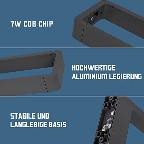 Shuniu LED Wegeleuchten Außen 7W, Gartenleuchte, 3000K Aussenleuchte Stehlampe, Pollerleuchte 48CM IP65, Standleuchte für Garten