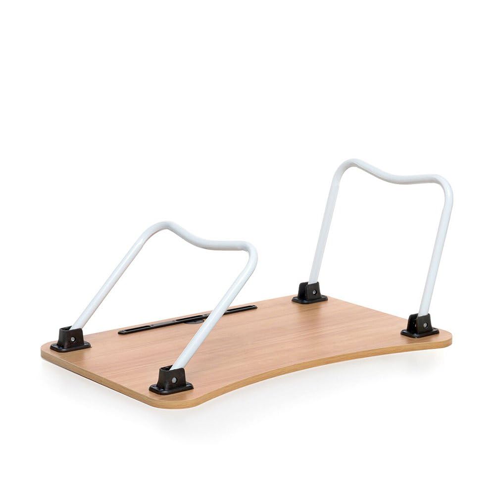 InnovaGoods - Tavolo Pieghevole Multiuso Muvisk, Portatile per PC, Scrivania Regolabile, Supporto Tablet e Cellulare, Compatto e Leggero, Bianco, 60x27x40cm, Metallo