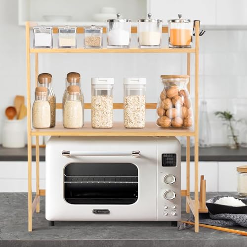 Étagère four micro-ondes réglable en acier robuste avec support planche de cuisine - 5