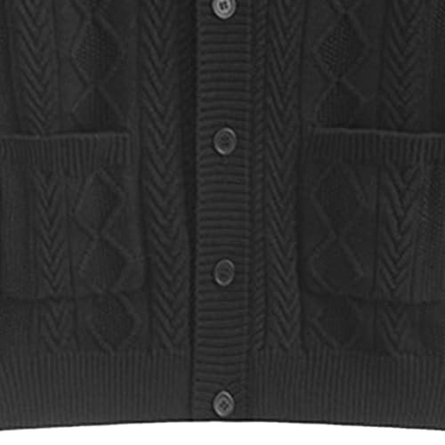 Men's Twisted Sweaters Cardigan Cable Knit Buttons Cardigans for Men Ribbed Cardigan Sweater with Pockets3