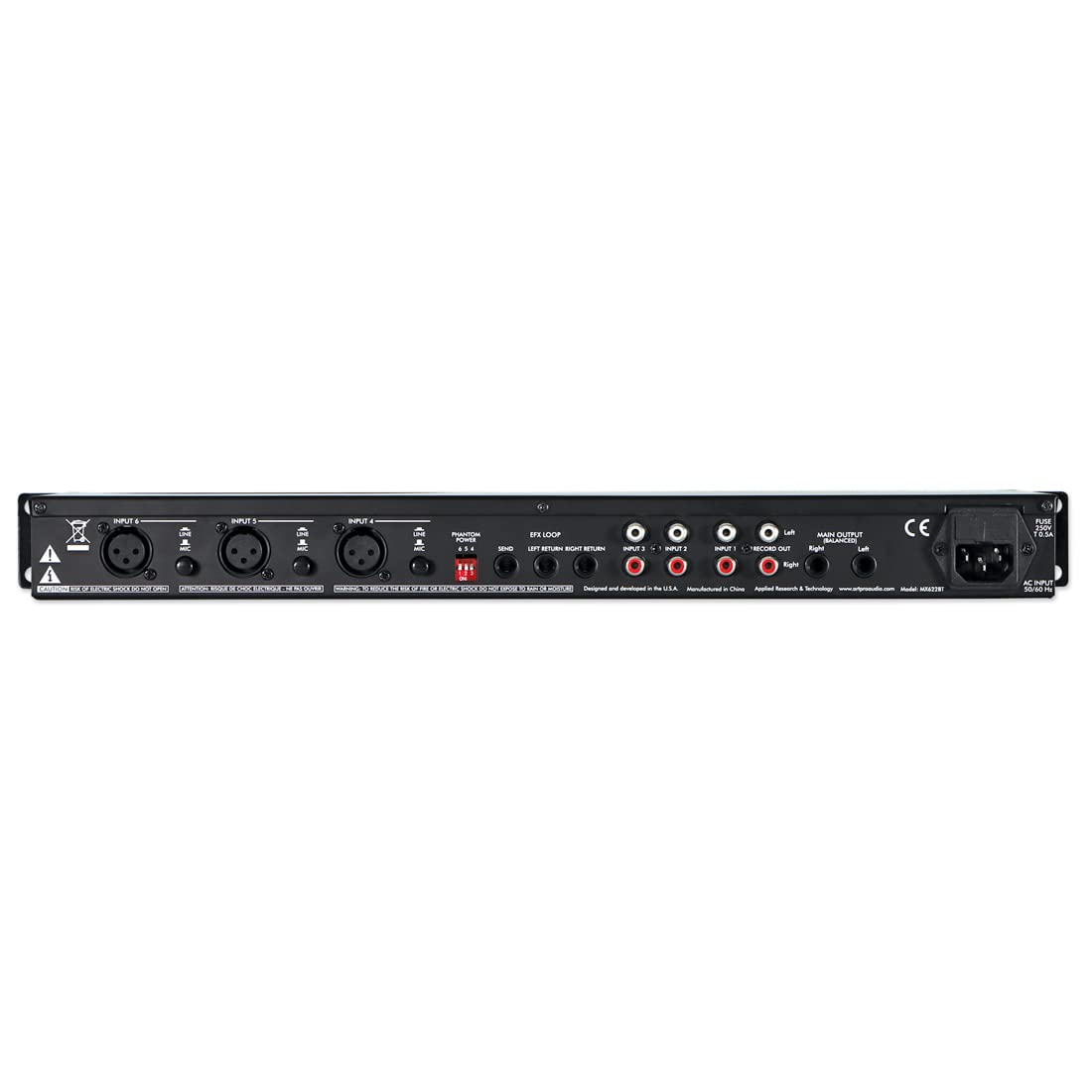 ART MX622BT 6-Kanal-Stereo-Mixer mit Bluetooth und Effekt-Loop