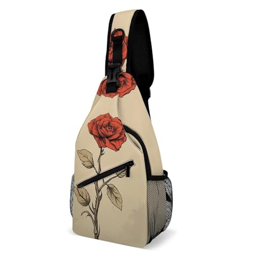 Morrales de Senderismo tipo Sling Blanco Floral