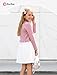 PATPAT Cardigan for Girls Bolero Size 7-8 Years Pink Little Kids Long Sleeve Open Front Knit Button Closure Ruffle Cropped Cover Tops Girl Clothing