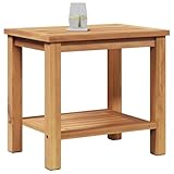 vidaXL Table basse Marron 50 x 35 x 45 cm Bois de teck solide, Table basse extérieure en teck, rectangulaire, rangement intégré, moderne pour vos boissons.