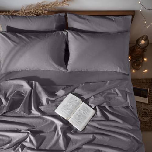 Image of LBRO2M 100% French Pure Linen Sheet Set 6Pcs, 16 inch Deep Pocket Full Size