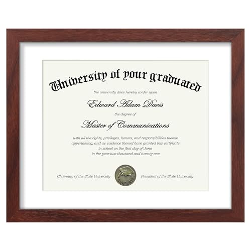 Image of upsimples Diploma Frame with 8.5x11, 11x14 Degree frames, Mahogany 1 Pack