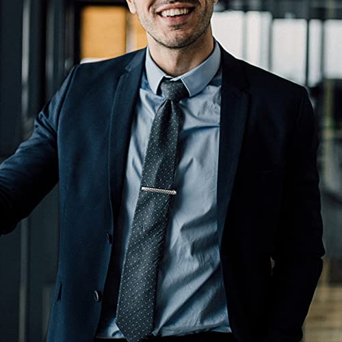 Lolias Tie Clips For Men Silver Tie Pin Tie Tack For Regular Ties 8Pcs Multiple Styles Classic Tie Clasps Necktie Wedding Meeting Business Clips With Gift Box #TOP2