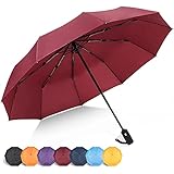 ZOMAKE 折りたたみ傘 ワンタッチ自動開閉 10本骨 撥水速乾 耐強風 折れにくい 超撥水 超大サイズ 梅雨対策 台風対応 雨晴兼用 収納袋付き (ワインレッド)