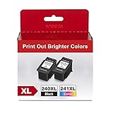 PG-240 XL/CL-241 XL Ink Cartridges Replacement for Canon 240XL 241XL Combo Pack for Canon PIXMA TS5120, MG3620, MG2120, MG3120, MG4120, MG2220, MG3220, MG4220, MG3520, MX472 Printer (1 Black, 1 Color)