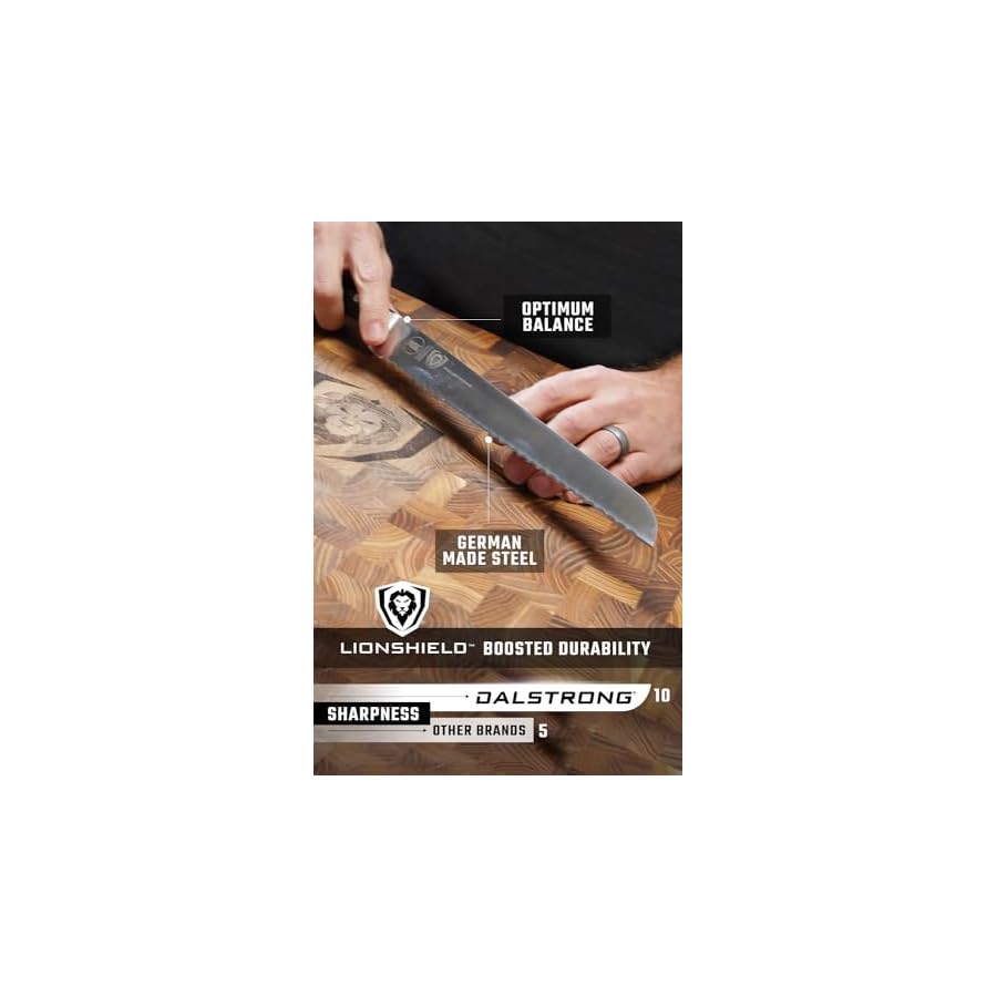 Dalstrong Serrated Bread Knife - 10 inch - Gladiator Series Elite - Forged High-Carbon German Steel - G10 Handle Kitchen Knife - Sheath Included - Razor Sharp Slicer - Slicing Knife - NSF Certified