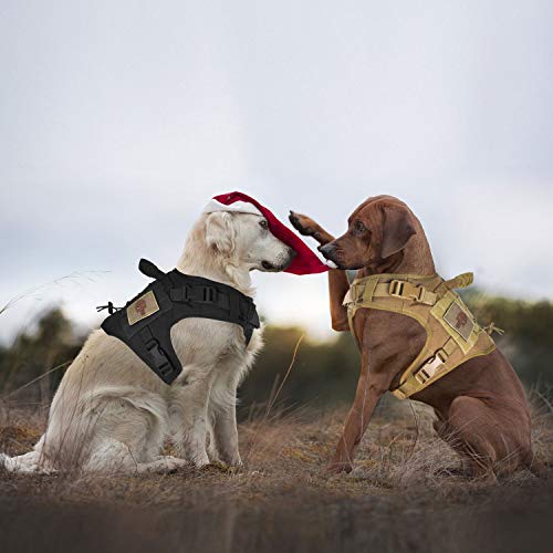 Tactical Dog Vest Harness, Outdoor Training Service Dog Vest Adjustable Military Working Dog Vest With Molle System And Rubber Handle Large (Pack Of 1) Khaki #TOP1