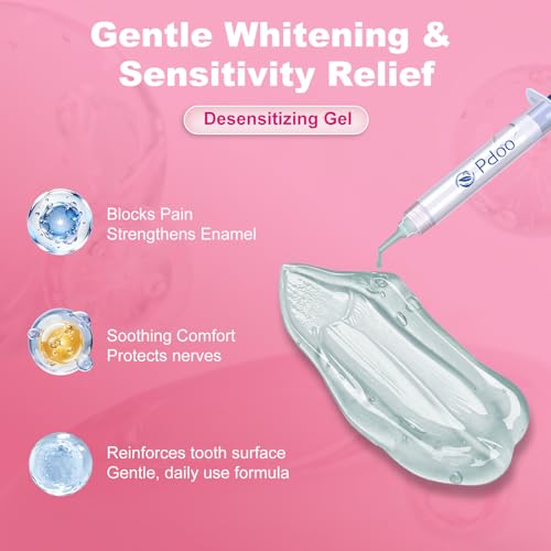 Image of Teeth Whitening Kit with LED Light Tray for Sensitive Teeth, 5 Tooth Whitening Pen Gel Pain Free and Enamel Safe, Teeth Whitener at Home Up to 1-9 Shades Whiter in 1-2 Weeks
