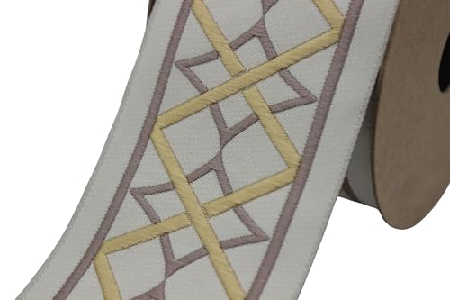 Ruban jacquard géométrique de 3,8 m pour customiser vos rideaux - V2 183