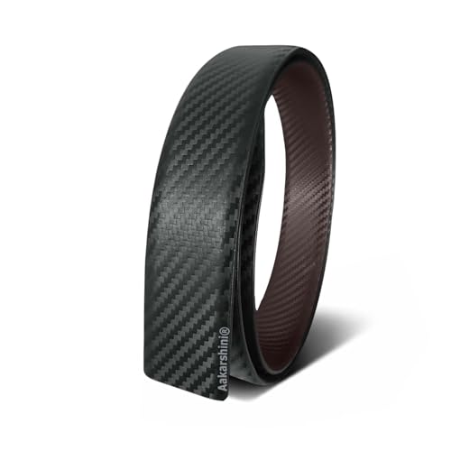 Image of Genuine Italian Leather Reversible Belt Strap Only for Men | No Hole | Without Buckle | Adjustable Cut-to-Fit | Black & Brown | 1.3 Inches Wide