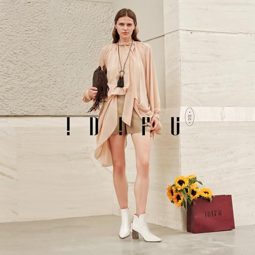 IDIFU IN3 Ankle Boots for Women Chunky Block Short Heel Boot Comfortable Classic Pointed Toe Dress Booties Casual Dressy Fashion Side V Cutout with Zipper Fall Boots3