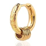 【Cisst Liber】ピアス メンズ 片耳 ハワイアンジュエリー 金属アレルギー対応 アレルギー対応 つけっぱなし 錆びない サージカルステンレス ステンレス リングピアス フープピアス フープ リング付き ギフト プレゼント ゴールド 金色 金