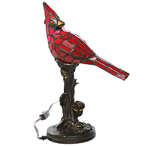 Lámpara de cristal teñido con forma de pájaro de 13.5 pulgadas de alto Cover