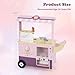 INFANS Ice Cream Cart Grocery Store Marketplace Toy, Market Stand Shop Pretend Play Set with Universal Wheel Food Scale Cash Register Beverage Rack Accessories Gift for Ages 3+