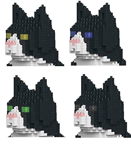 リアルな動物オブジェを作れる ブロックおもちゃ ちょうだいする 三毛猫さん 47.5×10.6×高さ27.9cm ネジで固定する丈夫なブロッ