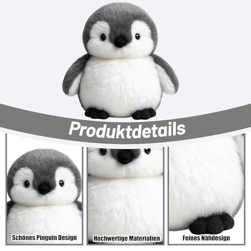 DvBCNMe Pinguin Kuscheltier, Weiches Stofftier für Kinder, Süßer Pinguin Plüschtier, Kuscheltier Pinguins für Mädchen Jungen Kinder, Ideal Als zum Kuscheln, Spielen & Schlafen Und Dekoration