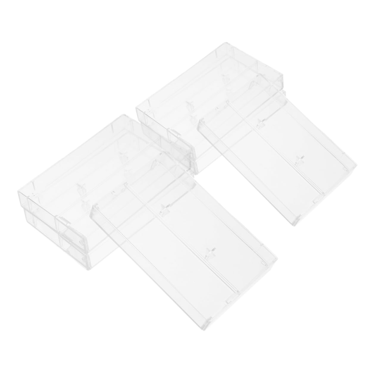Angoily 6 Pack Cassette Tape Storage Box High Clarity Plastic Retro Organizer Car Music Cassette Box Trays