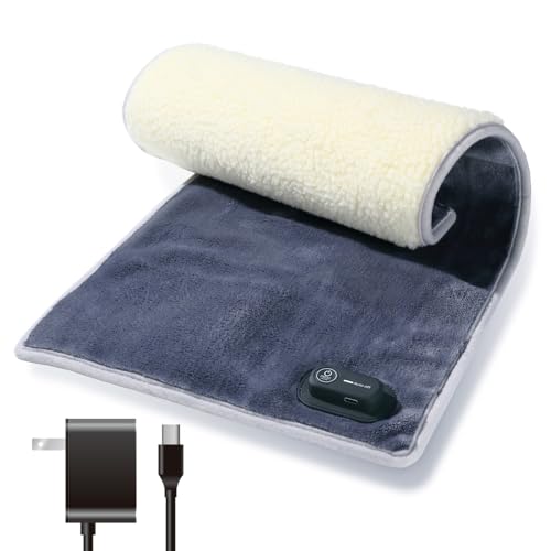 12V Heating Pad for Back Pain Relief Large 24 x 12 Electric Heating Pad for Neck Shoulders Waist & Legs Fast Heating Up to 131F 3 Heat Settings Auto Shut Off Adapter Included Washable
