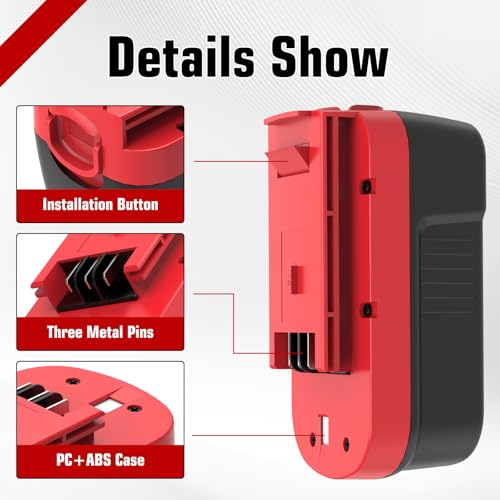 2-Pack [Upgraded to 3600mAh] HPB18 Replacement for Black and Decker 18V Battery Compatible with B-lack and Decker 18 Volt Battery Ni-Mh 244760-00 A1718 FS18FL FSB18 Firestorm Cordless Tools (Red) - Thumbnail 4