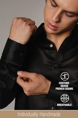 Luxury Artisan Silk Shirt for Men, Washable Pure Natural Silk 27 Mm Long Sleeves4
