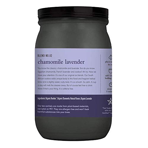 Paromi Chamomile Lavender Rooibos Organic Tea, Signature Jar, 15 Count #TOP1