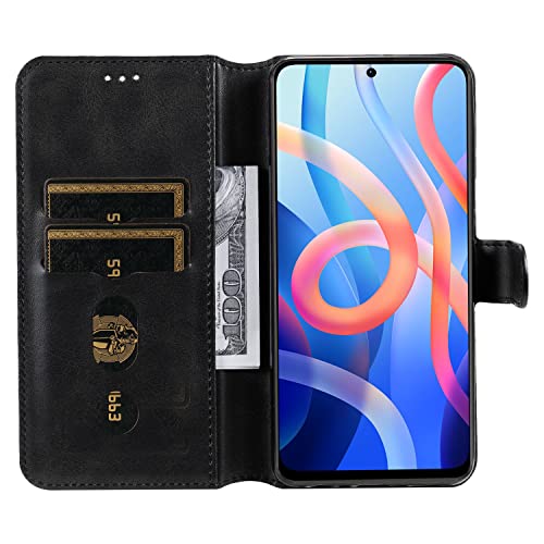 MOONCASE Capa Para Xiaomi Poco M4 Pro 5G,Fecho Magnético Com Função de Suporte de Slot de Cartão Cou