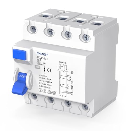 CHENGPI Disjoncteur Différentiel 40A 30mA 4P