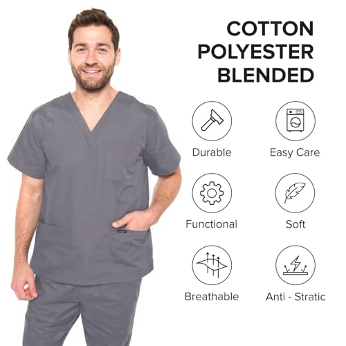 Image of Dagacci Scrubs Medical Uniform Women and Men Scrubs Shirts and Tops