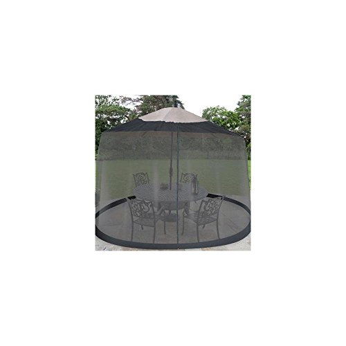 Ideaworks JB5677 Outdoor 7.5-Foot Umbrella Table Screen, Black