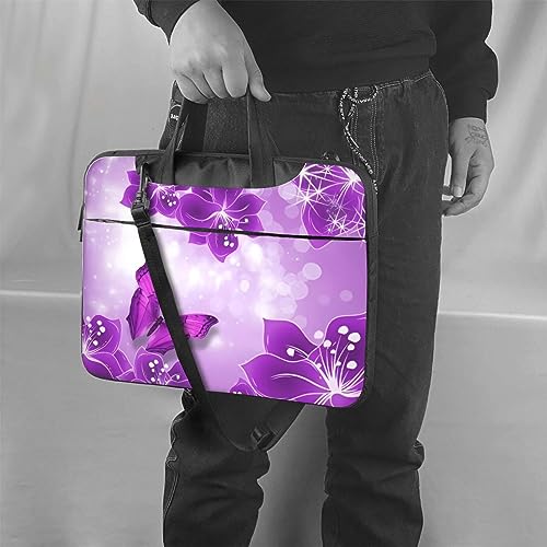 Housse ordinateur portable à bandoulière Violet Papillon sacoche PC