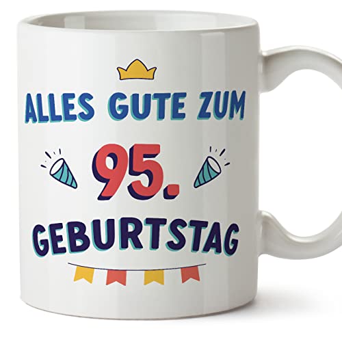 MUGFFINS Tazas 95 Cumpleaños - En Alemán - Alles Gute zum Geburtstag! - 11 oz / 330 ml - Regalo original y divertido