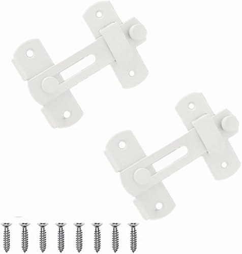 Miniatura 1 de Cerradura de puerta corrediza de granero, 2 pestillos pequeños de acero inoxidable, pestillo de seguridad para puerta de vino, baño, exterior,