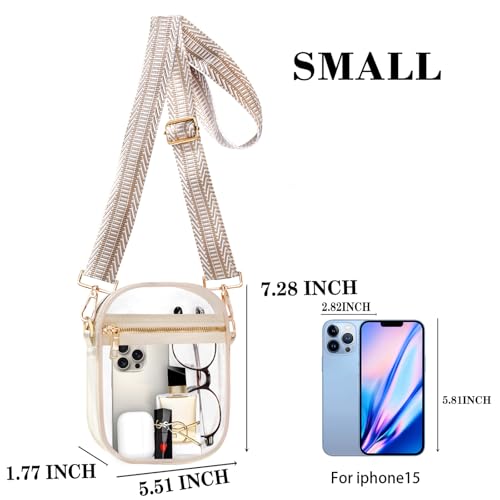 Image of Fibrdoo Clear Crossbody Purse Bag, Clear Bag Stadium Approved with Front Pocket for Concerts Sports Festivals